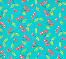Load image into Gallery viewer, Moda Fabrics - Hello Sunshine Cherries - Aqua - 1/2 YARD CUT - Dreaming of the Sea Fabrics