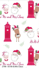 Load image into Gallery viewer, Craft Cotton Company - Christmas Post - Mr. & Mrs. Claus - 1/2 YARD CUT