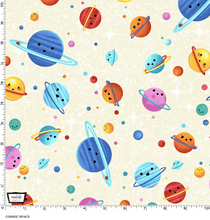 Load image into Gallery viewer, cosmic space cream scale smiling planets