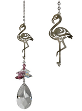 Load image into Gallery viewer, Pink Flamingo Crystal Fantasy Suncatcher