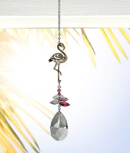 Load image into Gallery viewer, Pink Flamingo Crystal Fantasy Suncatcher