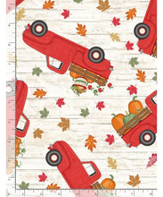 Load image into Gallery viewer, Timeless Treasures - Red Truck Fall - 1/2 YARD CUT
