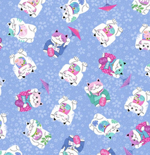 Load image into Gallery viewer, Michael Miller - Good Fortune Cat - Blue - 1/2 YARD CUT - Dreaming of the Sea Fabrics