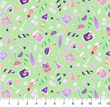 Load image into Gallery viewer, Figo - Clink! - Glasses - Green - 1/2 YARD CUT - Dreaming of the Sea Fabrics
