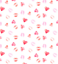 Load image into Gallery viewer, summer lovin love hearts and kisses white valentines dear Stella fabric