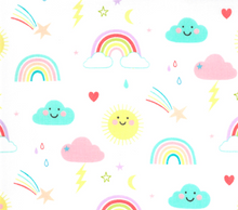 Load image into Gallery viewer, Moda Fabrics - Hello Sunshine Rainbows - White - 1/2 YARD CUT - Dreaming of the Sea Fabrics