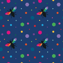 Load image into Gallery viewer, Riley Blake - Create - Hexie Bees - Navy - 1/2 YARD CUT