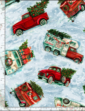 Load image into Gallery viewer, Timeless Treasures - Holiday Trucks - 1/2 YARD CUT