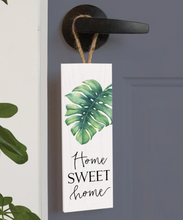 Load image into Gallery viewer, Home Sweet Home Monstera Wood Door Hanger