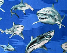 Load image into Gallery viewer, Hoffman - Royal Sharks - 1/2 YARD CUT