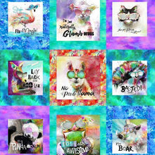 Load image into Gallery viewer, 3 Wishes - Sassier Animals - Animal Panel - Aqua 36” x 44" - Dreaming of the Sea Fabrics