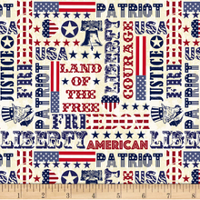 Load image into Gallery viewer, Timeless Treasures - Patriotic Typography - 1/2 YARD CUT