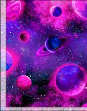 Load image into Gallery viewer, Timeless Treasures - Pink Purple Planets - 1/2 YARD CUT