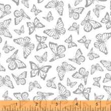 Load image into Gallery viewer, Windham Fabrics - Precious Metals - Silver Butterflies on White - 1/2 YARD CUT