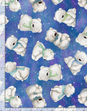 Load image into Gallery viewer, Timeless Treasures - Arctic Nights - Tossed Polar Bears - 1/2 YARD CUT