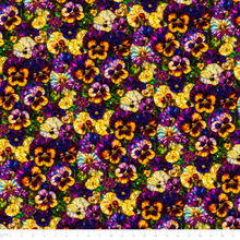 Load image into Gallery viewer, Camelot - Gigi in the Garden - Stained Glass Pansies - 1/2 YARD CUT
