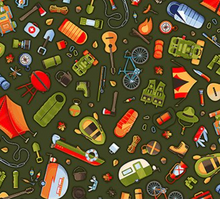Load image into Gallery viewer, Figo - Camping Therapy - Bare Necessities - 1/2 YARD CUT
