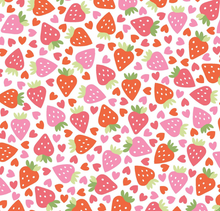 Load image into Gallery viewer, Maywood Studios - Kimberbell - Sweet Shoppe - Strawberries and Hearts - 1/2 YARD CUT

