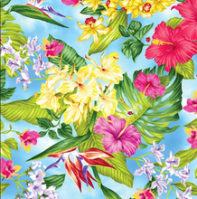 Load image into Gallery viewer, Benartex - Tropical Escape - Floral Paradise Sky Blue - 1/2 YARD CUT
