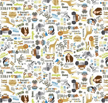 Load image into Gallery viewer, Benartex - Safari Adventure - On Safari Words - 1/2 YARD CUT
