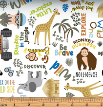 Load image into Gallery viewer, Benartex - Safari Adventure - On Safari Words - 1/2 YARD CUT
