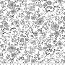 Load image into Gallery viewer, Benartex - Botanica - Feature Floral Black and White - 1/2 YARD CUT
