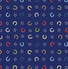 Load image into Gallery viewer, Benartex - Lil' Buckaroos - Lil' Horseshoes - Navy - 1/2 YARD CUT
