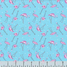 Load image into Gallery viewer, Benartex - Tropical Splash - Flamingo Friends - Light Blue - 1/2 YARD CUT
