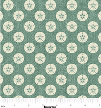 Load image into Gallery viewer, Benartex - Burlap Coastal - Sand Dollars - Fresca Blue - 1/2 YARD CUT
