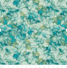 Load image into Gallery viewer, Camelot - Flight of Beauty - Petal Mosaic - Aqua - 1/2 YARD CUT
