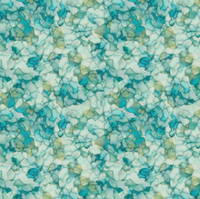 Load image into Gallery viewer, Camelot - Flight of Beauty - Petal Mosaic - Aqua - 1/2 YARD CUT
