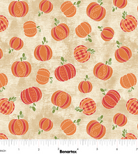 Load image into Gallery viewer, Benartex - Hello Pumpkin - Harvest Tan - 1/2 YARD CUT
