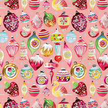 Load image into Gallery viewer, Benartex - Magical Season - Vintage Ornaments - Peach Jam - 1/2 YARD CUT

