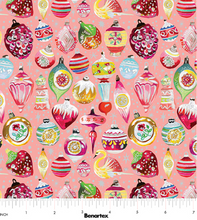 Load image into Gallery viewer, Benartex - Magical Season - Vintage Ornaments - Peach Jam - 1/2 YARD CUT
