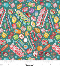 Load image into Gallery viewer, Benartex - Magical Season - Magical Sweets - Teal - 1/2 YARD CUT
