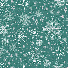 Load image into Gallery viewer, Benartex - Magical Season - Snow Frost - Teal - 1/2 YARD CUT
