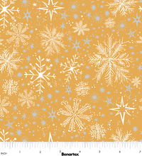Load image into Gallery viewer, Benartex - Magical Season - Snow Frost - Gold - 1/2 YARD CUT
