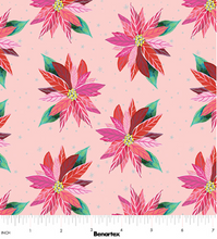 Load image into Gallery viewer, Benartex - Magical Season - Painterly Poinsettia - Light Pink - 1/2 YARD CUT
