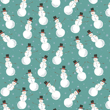 Load image into Gallery viewer, Benartex - Magical Season - Merry Snowman - Medium Turquoise - 1/2 YARD CUT
