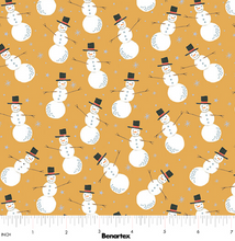 Load image into Gallery viewer, Benartex - Magical Season - Merry Snowman - Gold - 1/2 YARD CUT
