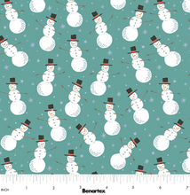 Load image into Gallery viewer, Benartex - Magical Season - Merry Snowman - Medium Turquoise - 1/2 YARD CUT
