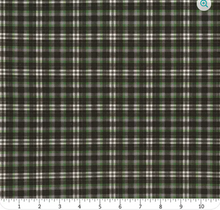 Load image into Gallery viewer, Benartex - Touchdown - Plaid - Black/Green - 1/2 YARD CUT
