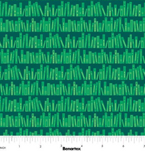 Load image into Gallery viewer, Benartex - 2025 LTD - Bookshelf - Teal - 1/2 YARD CUT
