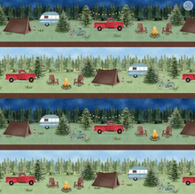 Load image into Gallery viewer, Wilmington Prints - Evergreen Escape - Repeating Stripe - 1/2 YARD CUT
