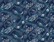 Load image into Gallery viewer, Henry Glass &amp; Co - Milky Way Glow - Starry - GLOW IN THE DARK - 1/2 YARD CUT
