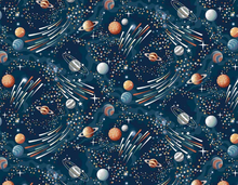 Load image into Gallery viewer, Henry Glass &amp; Co - Milky Way Glow - Shooting Stars - GLOW IN THE DARK - 1/2 YARD CUT
