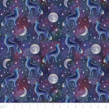 Load image into Gallery viewer, Camelot - Celeste - Lunar Wolves - Navy - 1/2 YARD CUT
