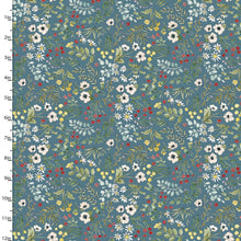 Load image into Gallery viewer, 3 Wishes - Cottontail Farm - Tossed Flowers - 1/2 YARD CUT
