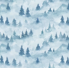 Load image into Gallery viewer, Henry Glass &amp; Co - Valley View - Turquoise Trees - 1/2 YARD CUT
