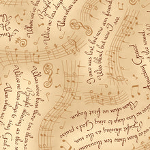 Load image into Gallery viewer, QT Fabrics - Amazing Grace - Lyrics &amp; Music Tan - 1/2 YARD CUT
